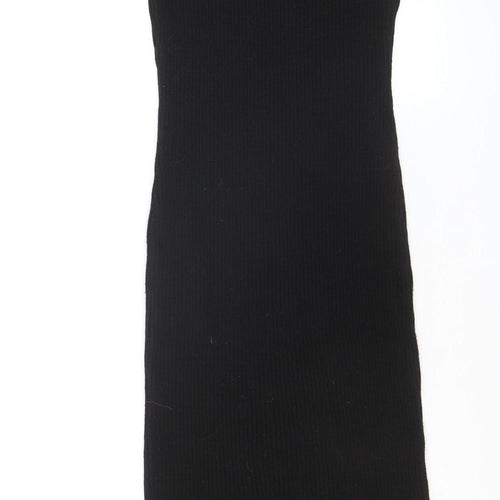 PrettyLittleThing Women Black S Bodycon Ribbed Knit Midi Dress