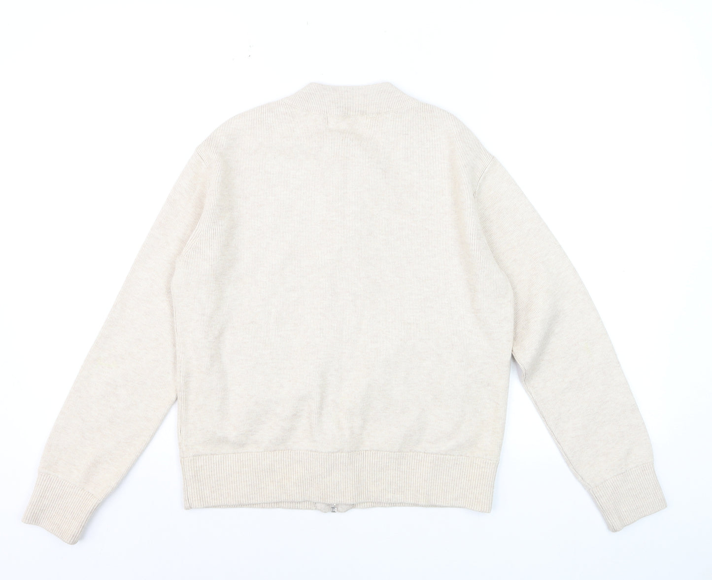 Marks and Spencer Men's Beige XS Full Zip Knit Jumper