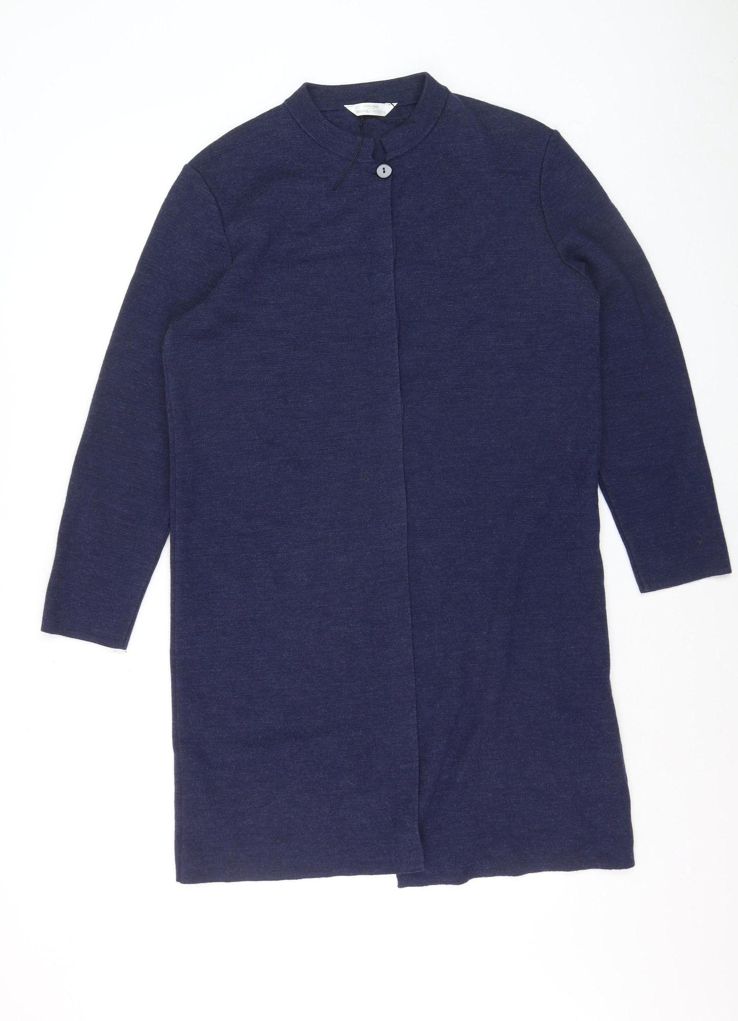 Marks and Spencer Women’s Blue Wool Long Sleeve Collared Cardigan Size 16