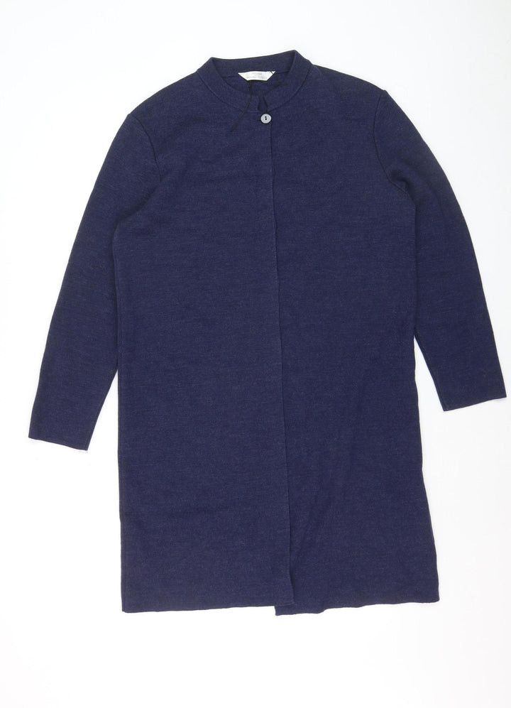 Marks and Spencer Women’s Blue Wool Long Sleeve Collared Cardigan Size 16