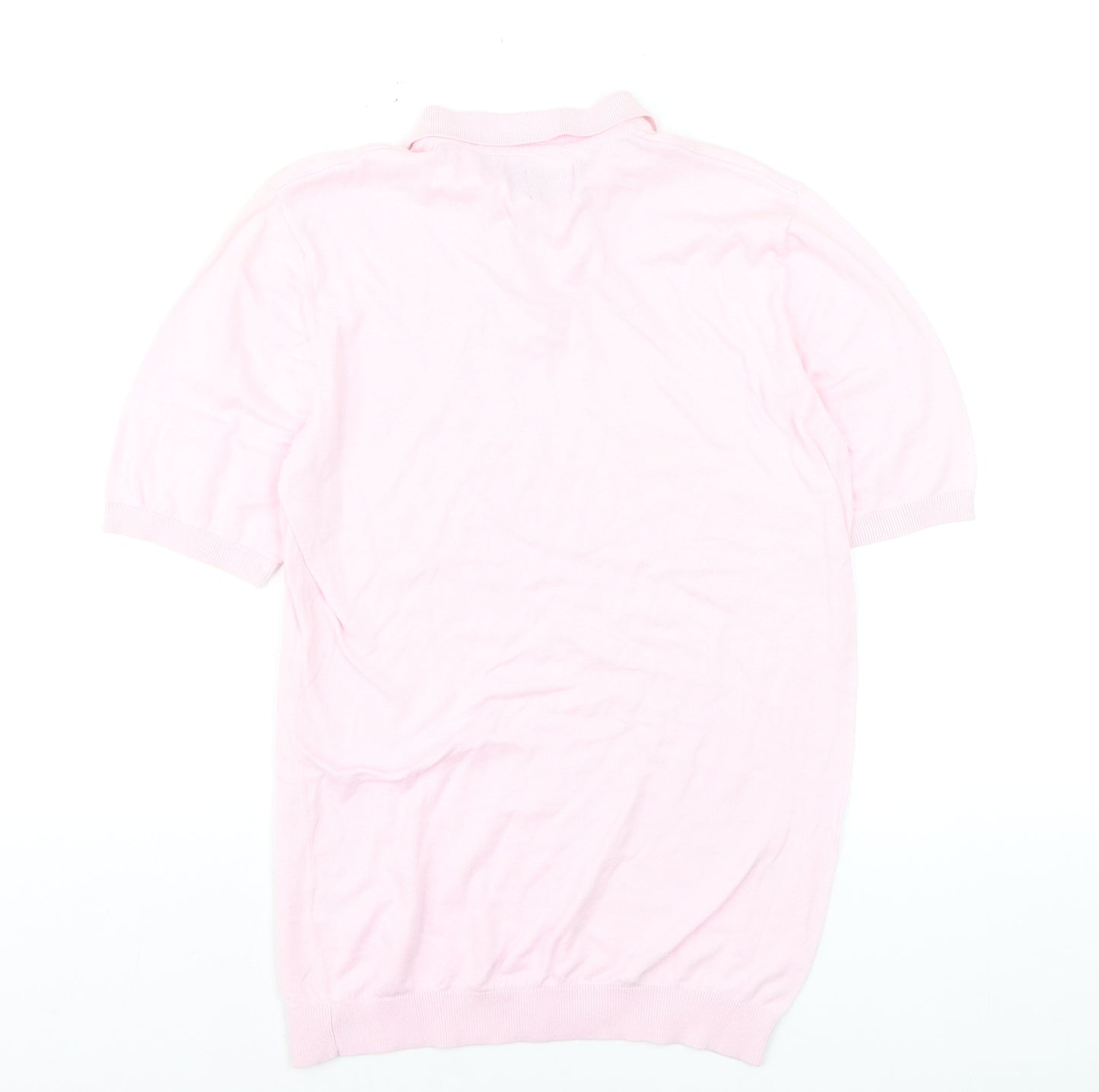 ASOS DESIGN Men's Pink XL Cotton Collared Short Sleeve Polo