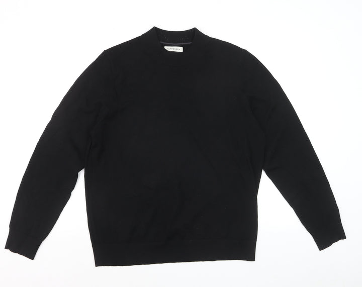 Marks and Spencer Men’s Black Merino Wool L Crew Neck Jumper