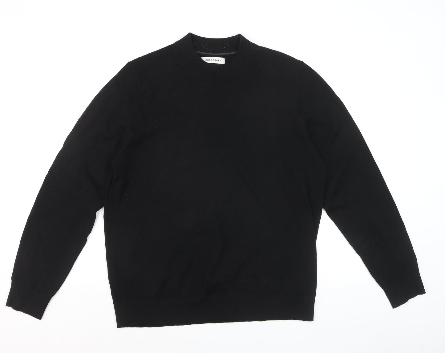 Marks and Spencer Men’s Black Merino Wool L Crew Neck Jumper