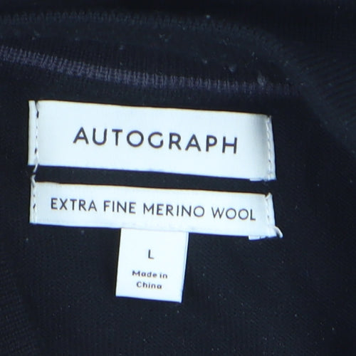 Marks and Spencer Men’s Black Merino Wool L Crew Neck Jumper
