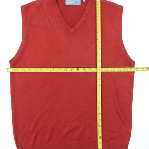 Greenwoods Escape Men’s Red V-Neck Sleeveless Knit Vest L