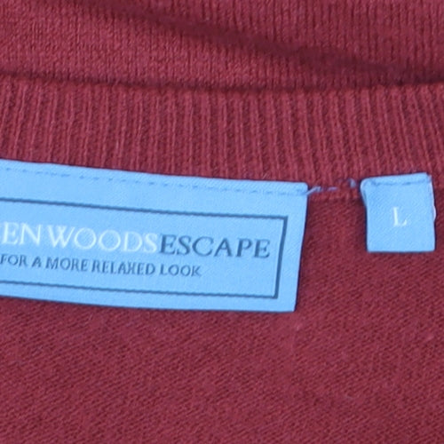 Greenwoods Escape Men’s Red V-Neck Sleeveless Knit Vest L