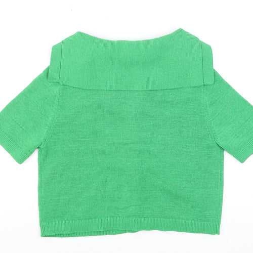 Marks and Spencer Women’s Green Collared Short Sleeve Knit Cardigan M