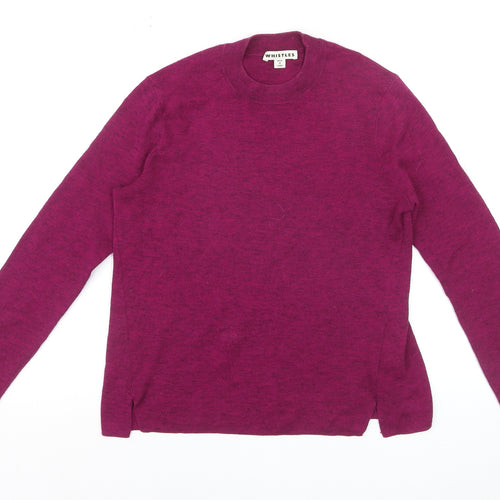 Whistles Women's Purple Cotton Blend Crew Neck Jumper Size 10