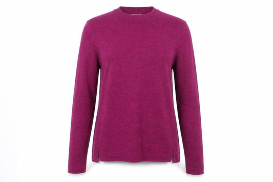 Front view of Whistles Women's Purple Cotton Blend Crew Neck Jumper, size 10