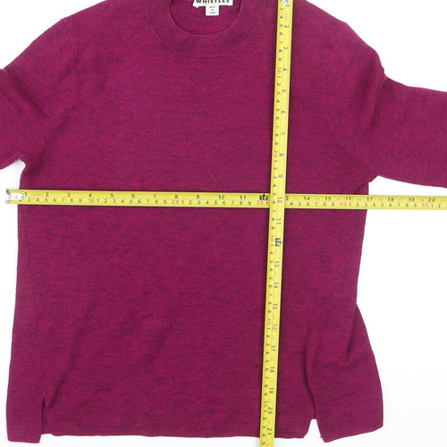 Whistles Women's Purple Cotton Blend Crew Neck Jumper Size 10