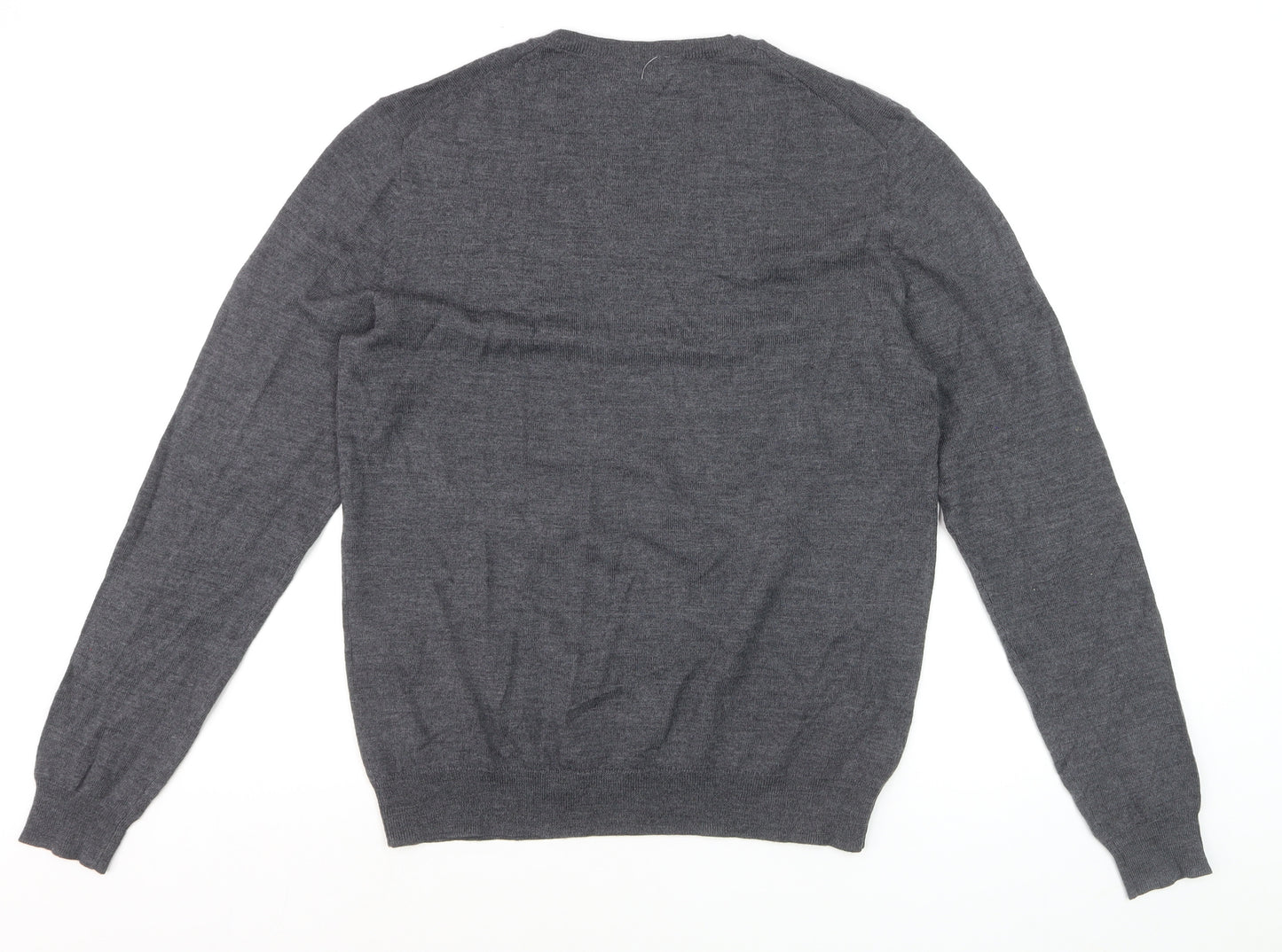 The Kooples Men's Grey Wool V-Neck Jumper Size M Classic Knit