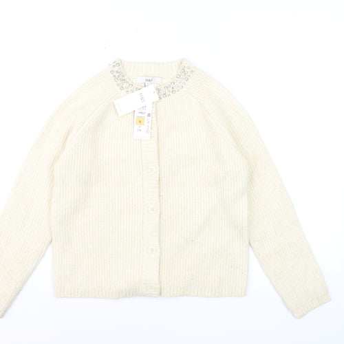 Marks and Spencer Women’s Ivory Jewel Button Cardigan Size S