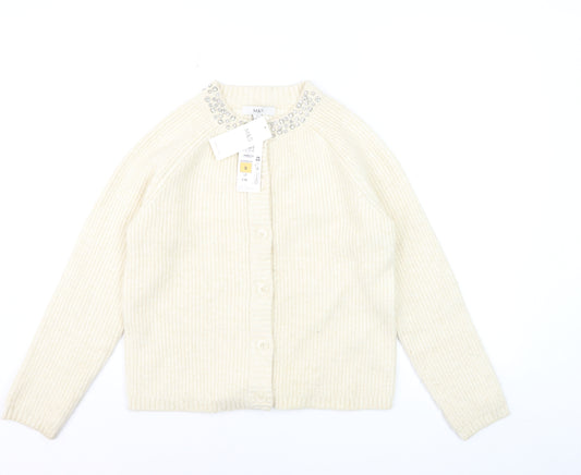 Marks and Spencer Women’s Ivory Jewel Button Cardigan Size S