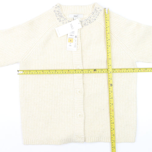 Marks and Spencer Women’s Ivory Jewel Button Cardigan Size S