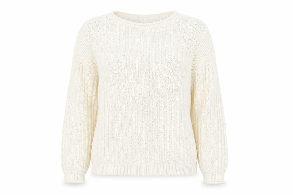Marks and Spencer Women’s Ivory Cotton Blend Cable Knit Jumper M