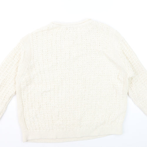 Marks and Spencer Women’s Ivory Cotton Blend Cable Knit Jumper M