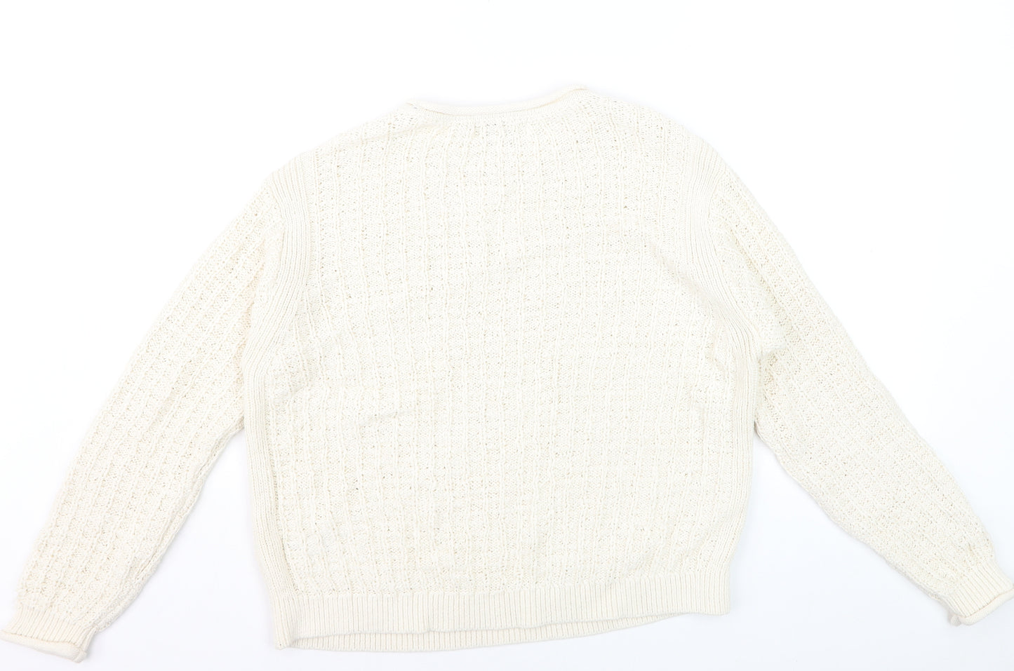 Marks and Spencer Women’s Ivory Cotton Blend Cable Knit Jumper M