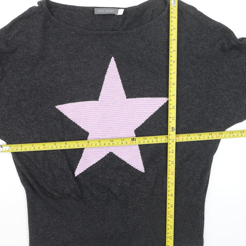 Mint Velvet Women's Grey Star Wool Cashmere Jumper Size S