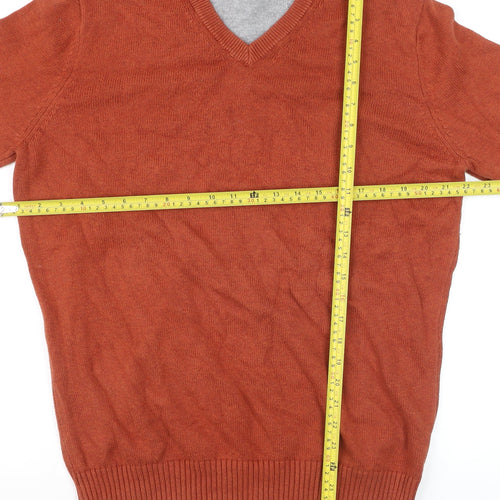 Maine New England Men's Brown V-Neck Cotton Jumper M