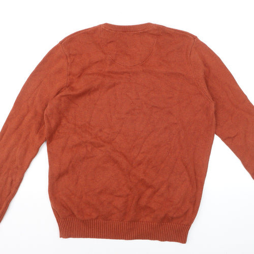 Maine New England Men's Brown V-Neck Cotton Jumper M
