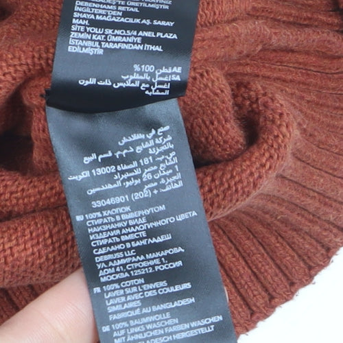Maine New England Men's Brown V-Neck Cotton Jumper M