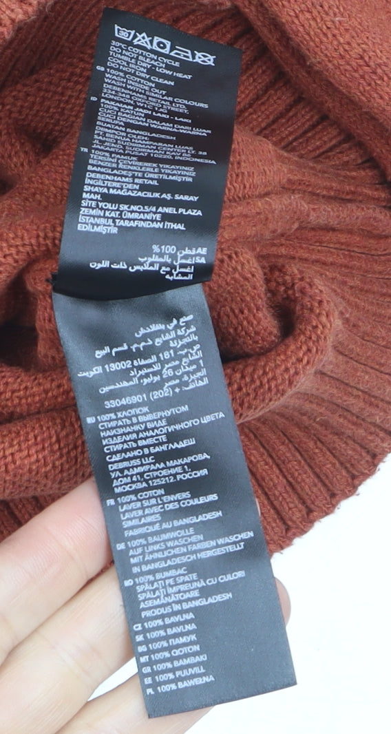 Maine New England Men's Brown V-Neck Cotton Jumper M