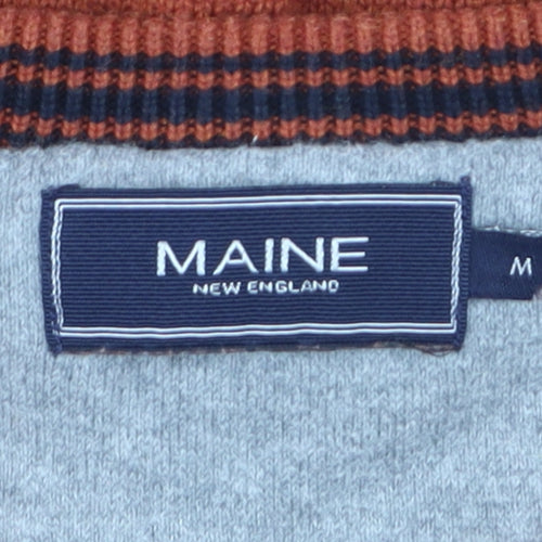 Maine New England Men's Brown V-Neck Cotton Jumper M