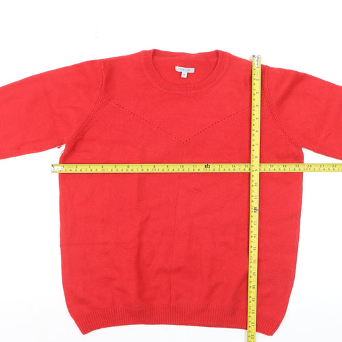 Jigsaw Women's Red Wool Crew Neck Jumper Size M