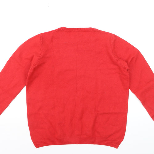 Jigsaw Women's Red Wool Crew Neck Jumper Size M
