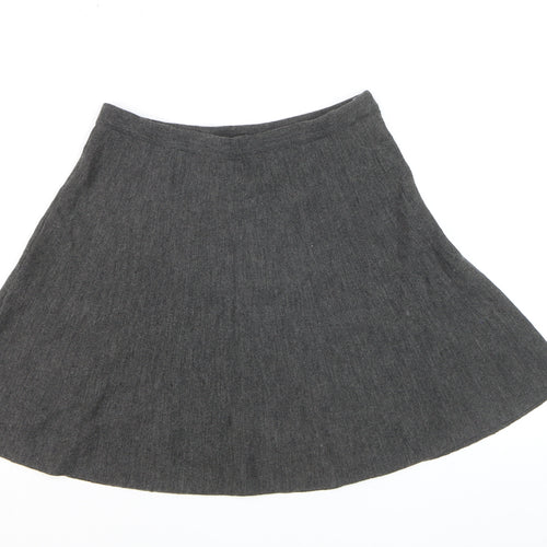 Tahari Women's Grey Wool Blend Knit A-Line Skirt Size S