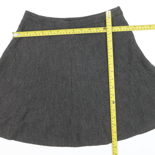 Tahari Women's Grey Wool Blend Knit A-Line Skirt Size S