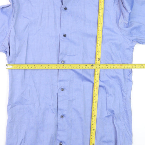 Next Men's Blue Slim Fit 100% Cotton Long Sleeve Formal Shirt 15.5in 39cm