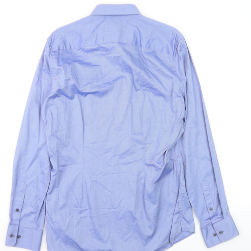 Next Men's Blue Slim Fit 100% Cotton Long Sleeve Formal Shirt 15.5in 39cm