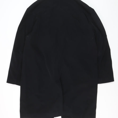 Next Men's Black M Overcoat Cotton Blend Lined Long Jacket