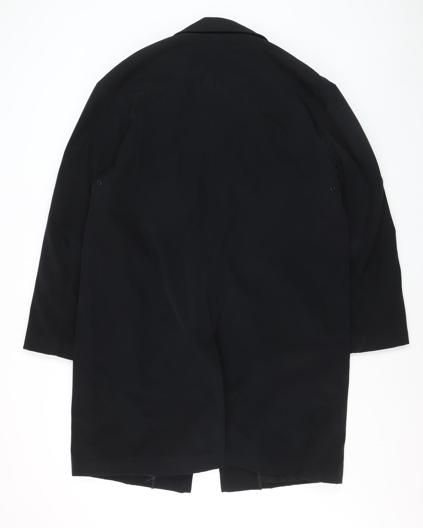 Next Men's Black M Overcoat Cotton Blend Lined Long Jacket