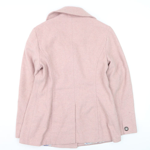 Marks and Spencer Per Una Women's Pink Wool Blend Pea Coat UK 12