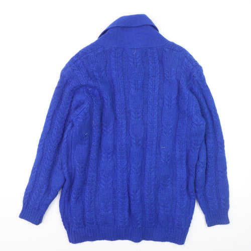 Franco Valeri Womens Blue Mohair Cable Knit Cardigan Size S