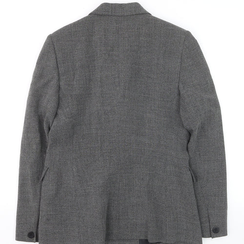 Planet Women Grey Wool Blend Double-Breasted Blazer UK 10
