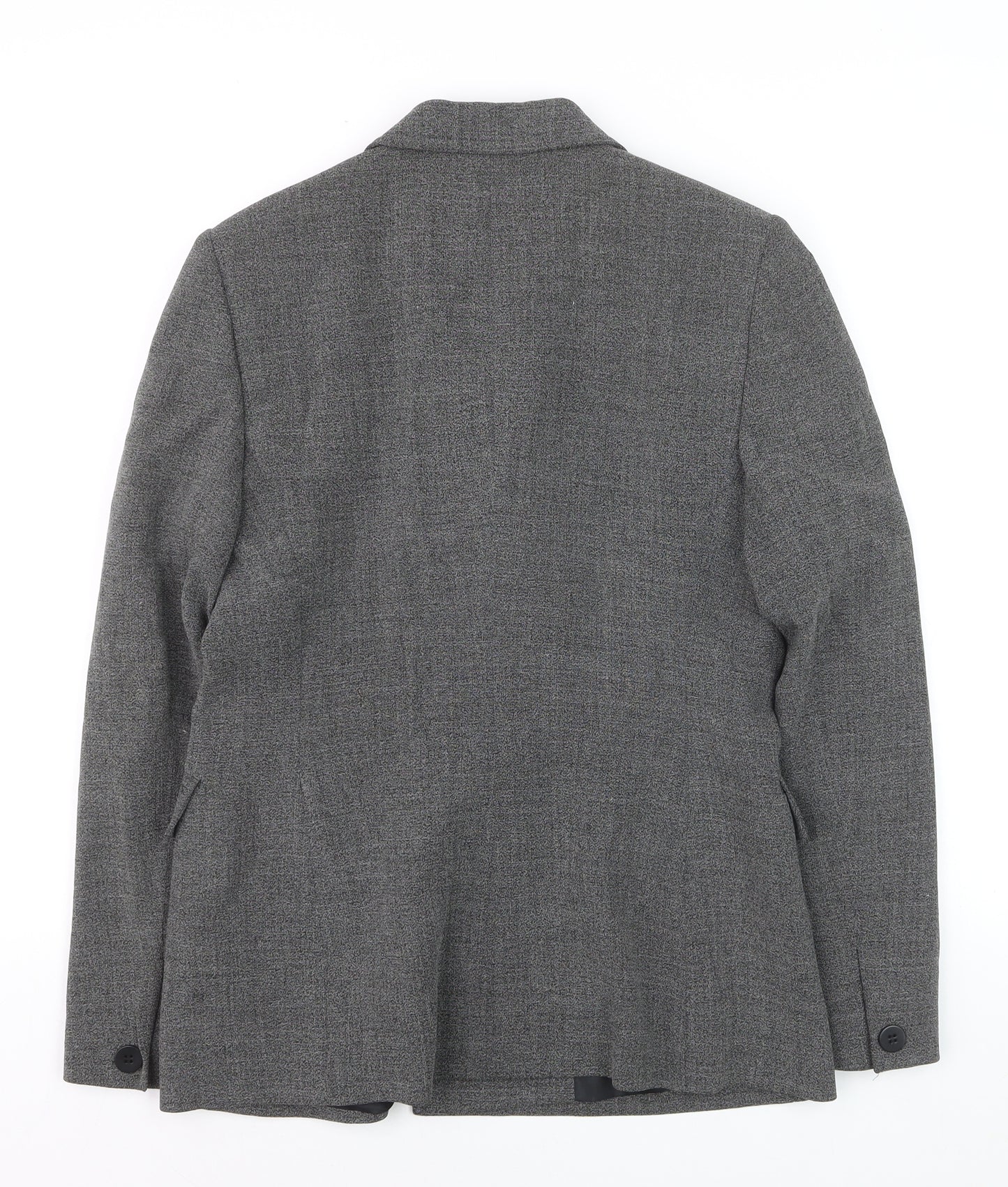 Planet Women Grey Wool Blend Double-Breasted Blazer UK 10