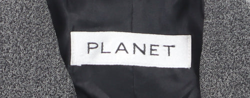 Planet Women Grey Wool Blend Double-Breasted Blazer UK 10