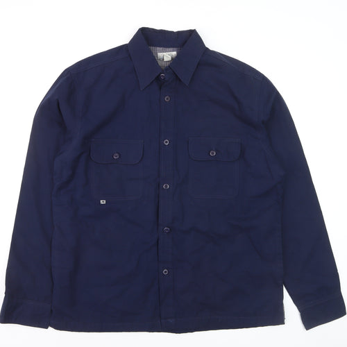 Ocean Coast Men's Blue Cotton Button-Up Long Sleeve Shirt Size M