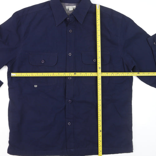Ocean Coast Men's Blue Cotton Button-Up Long Sleeve Shirt Size M