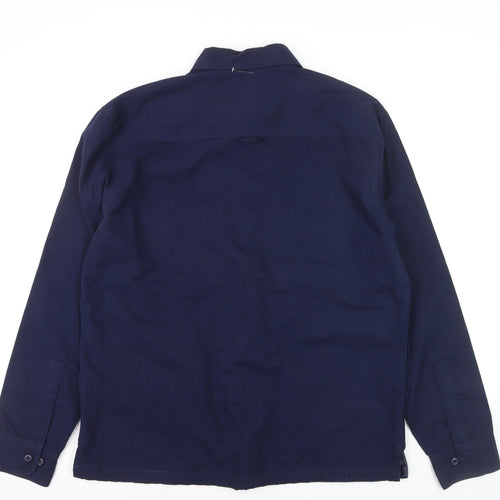 Ocean Coast Men's Blue Cotton Button-Up Long Sleeve Shirt Size M