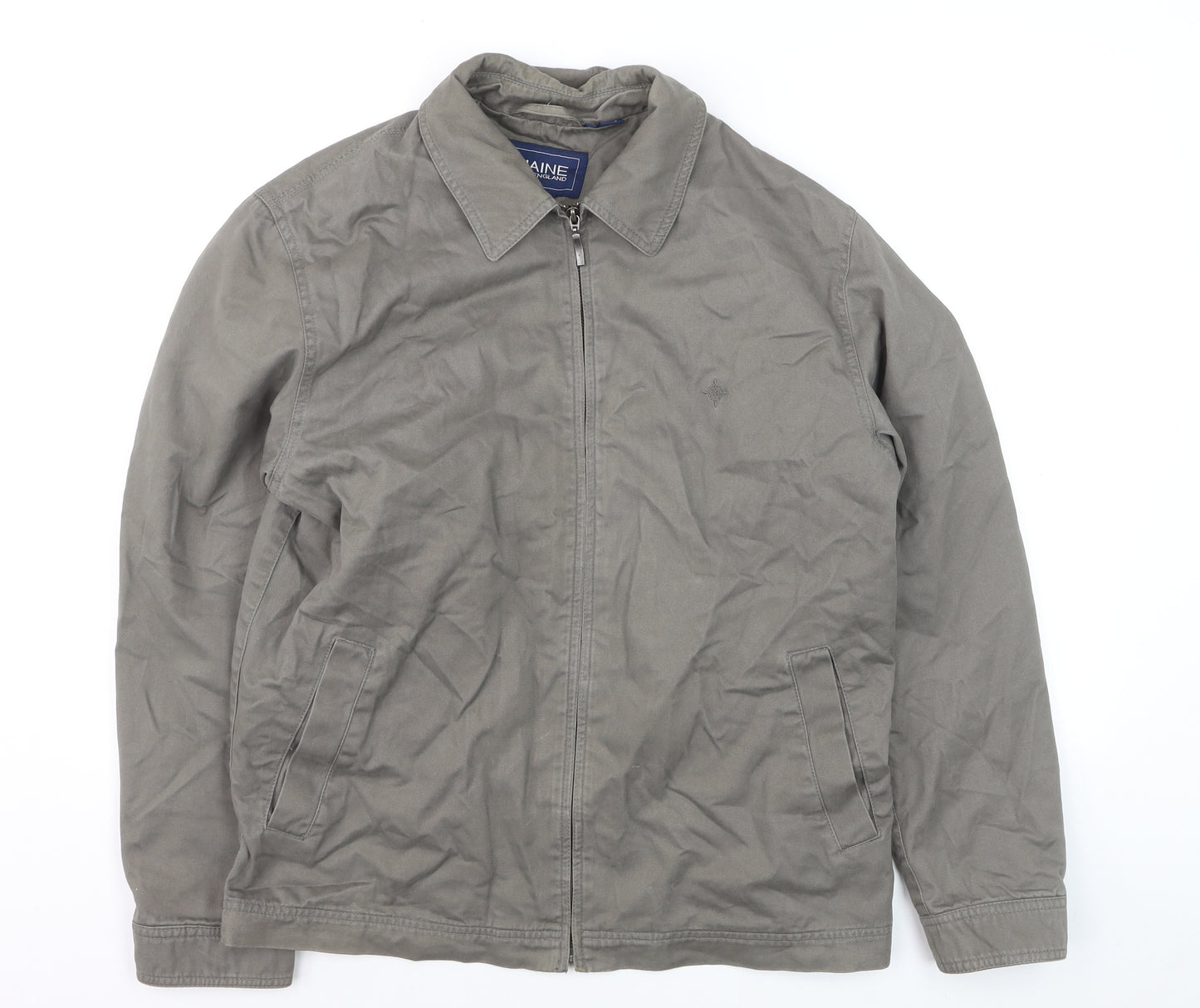 Maine New England Men’s Grey Cotton Twill Full Zip Jacket M