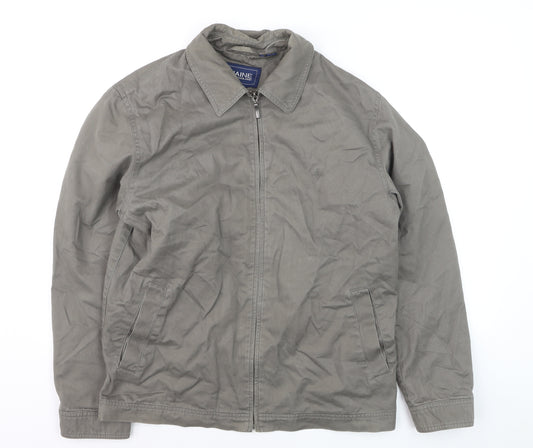 Maine New England Men’s Grey Cotton Twill Full Zip Jacket M