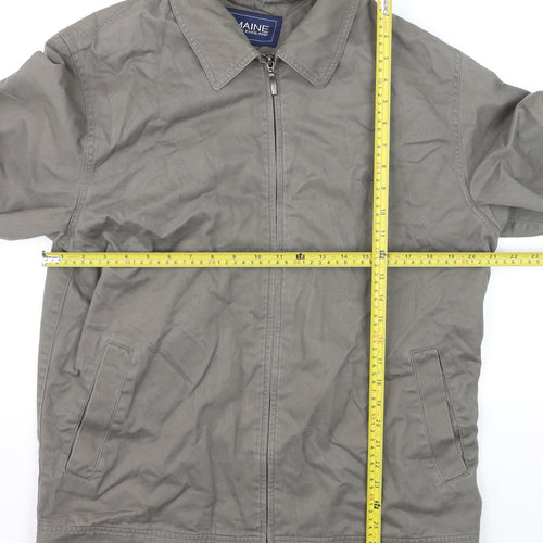 Maine New England Men’s Grey Cotton Twill Full Zip Jacket M