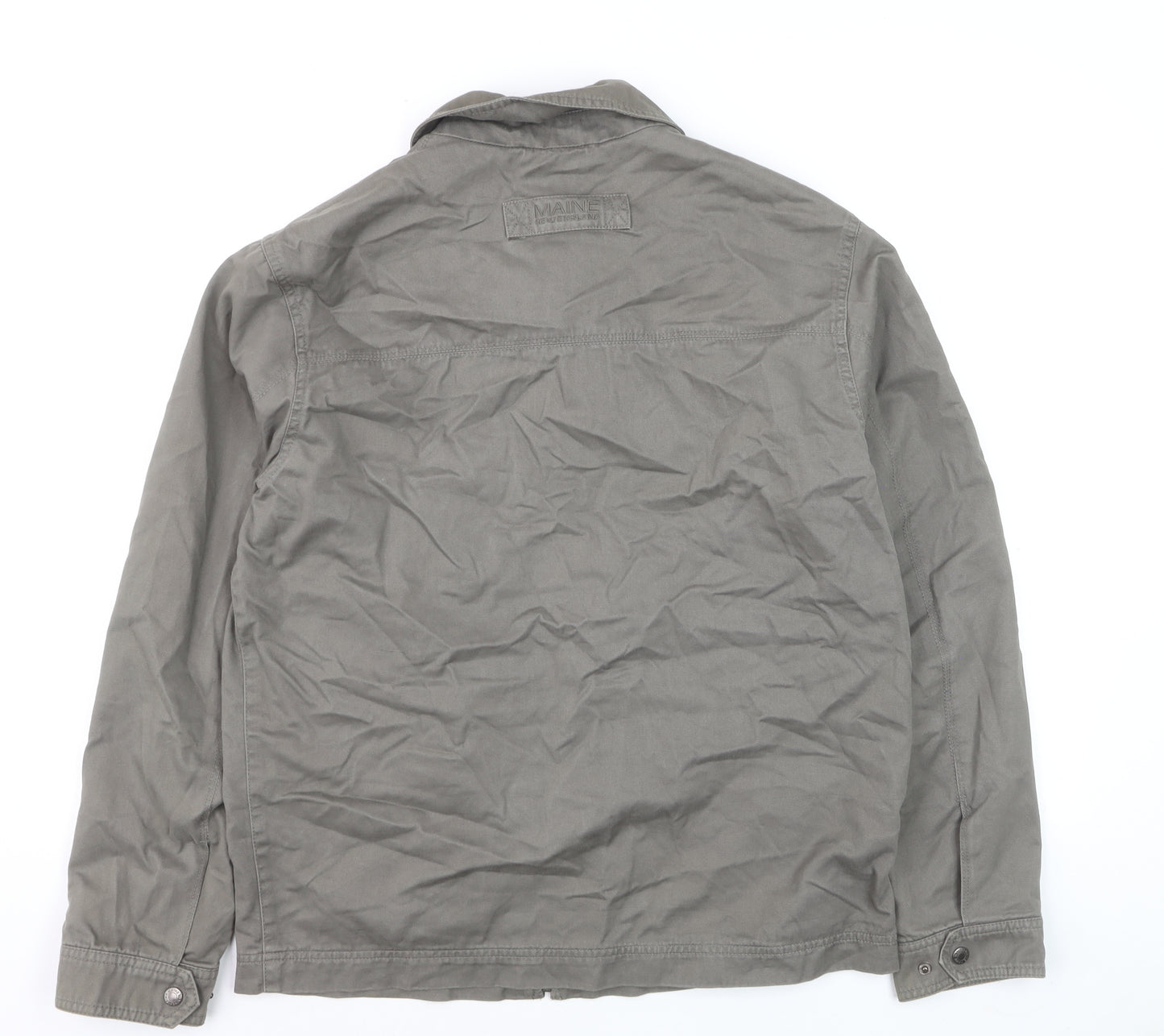 Maine New England Men’s Grey Cotton Twill Full Zip Jacket M