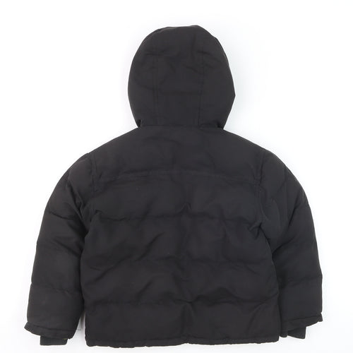 CAT Boys Black Hooded Puffer Jacket 4-5 Years Winter Insulated Coat