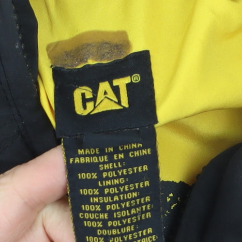 CAT Boys Black Hooded Puffer Jacket 4-5 Years Winter Insulated Coat