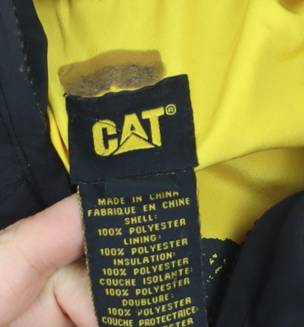 CAT Boys Black Hooded Puffer Jacket 4-5 Years Winter Insulated Coat